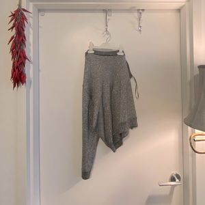 RTA shimmery silver One-Shoulder sweater